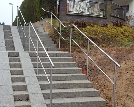 Edelstahlgeländer öffentliche Treppe