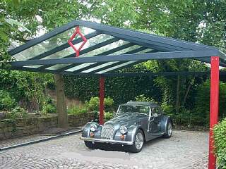 Carport mit Glasdach | &copy;Schlosserei Schott GmbH